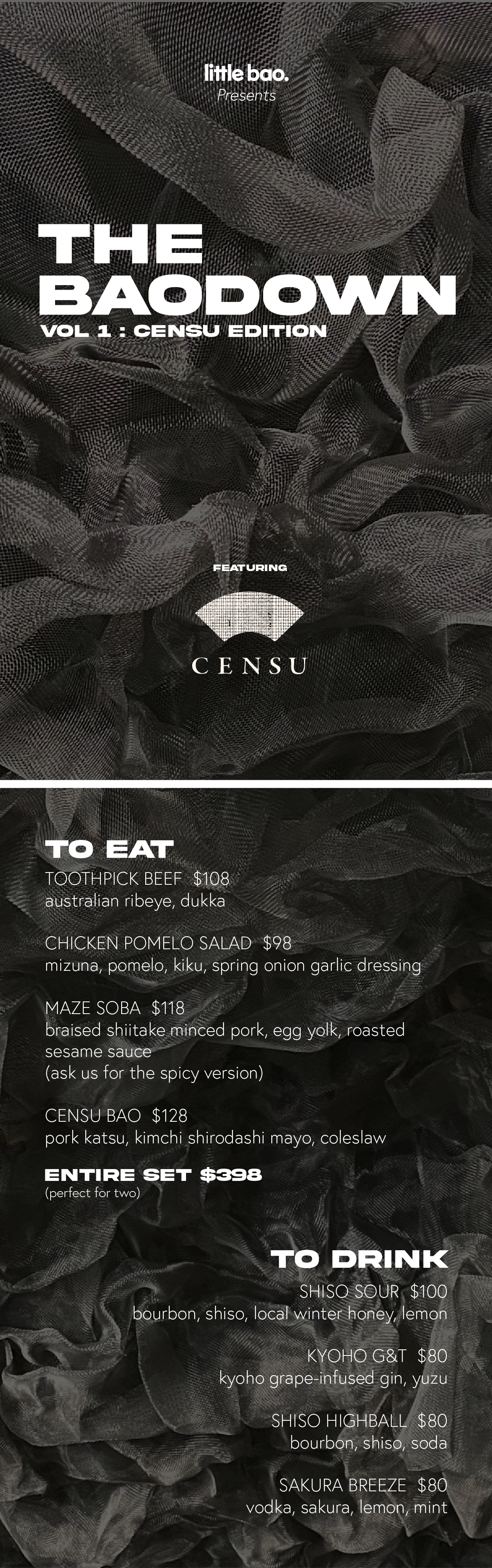 BAODOWN Censu Menu